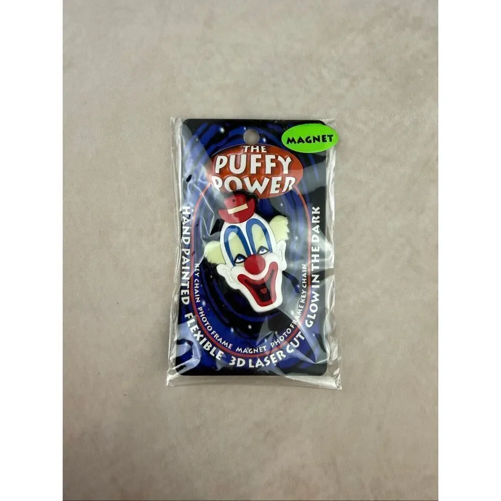 Vintage Clown Magnet Puffy Power Glow in the Dark 90s Y2K NOS
